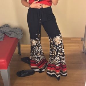 Cynthia Rowley 🌹 drawstring floral flare pants